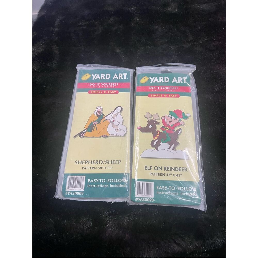 Yard Art Do-It Yourself Elf On Reindeer Pattern 43" × 43" Christmas Yard Art NIP